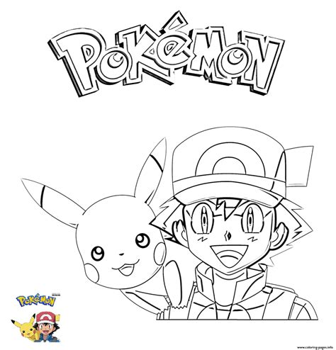 9 Ash and Pikachu Coloring Pages 